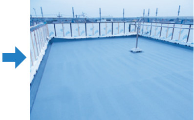 屋上防水層の改修　FRP防水