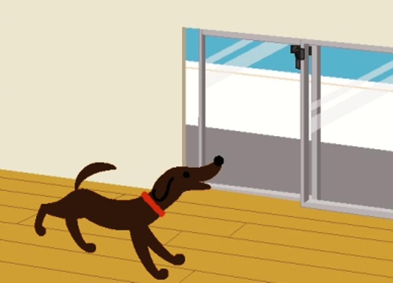 「換気ロック」窓の隙間を5cmまたは8cmでロックして、換気を行える。ペットが外に逃げ出すこともない。