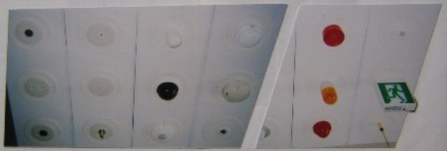 シーリングユニットの天井取付一覧。 配線器具および各種センサは、市販製品を使用のこと。