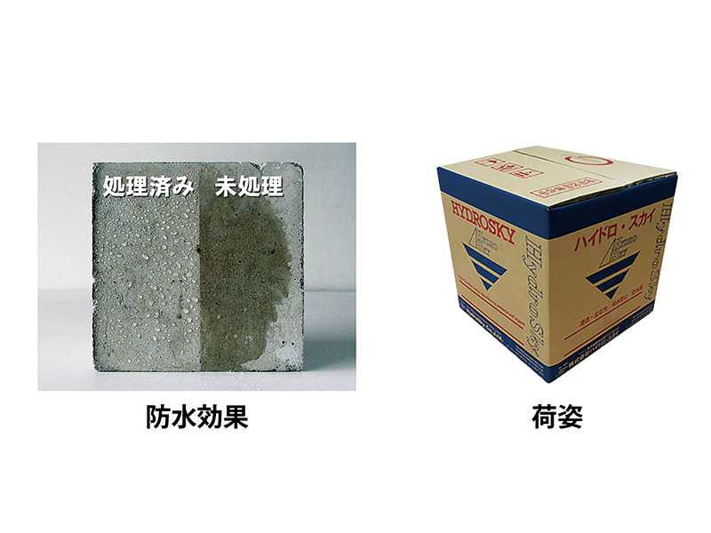 水分の浸入によって基礎に現れたエフロ（白華現象）