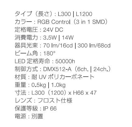 VAYA TUBE 基本スペック