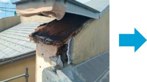 柱の最上部も大きく腐食しているのが分かる