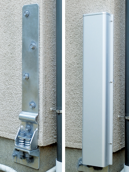 Kホルダー1型施工後写真
金物本体取付後（左）
アルミカバー取付後（右）