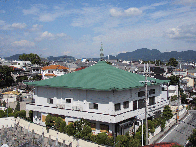 ナスコート　艶消し緑青色使用例