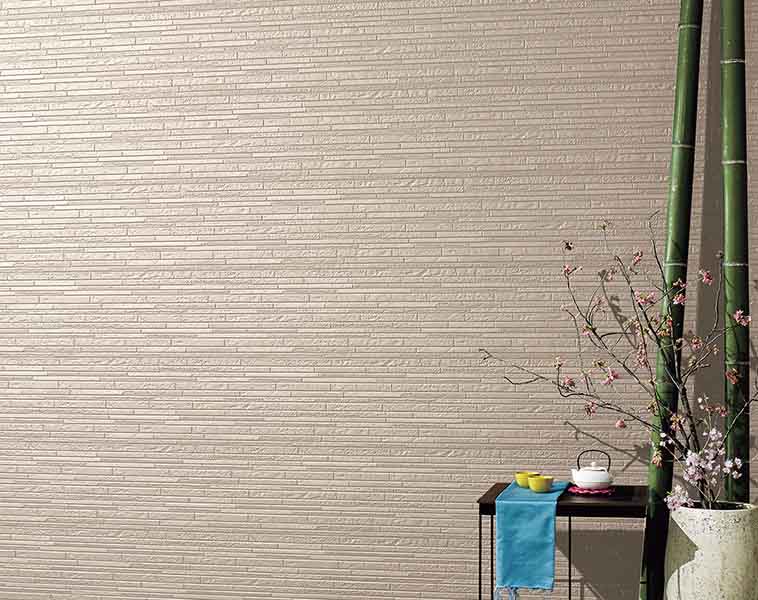 ランダムな段差や傾斜をつけ、陰影感のある表情を実現した「セドナＬ」。多彩な石の質感で個性を感じさせる細石積柄。