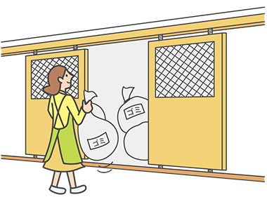 ゴミ集積場の扉