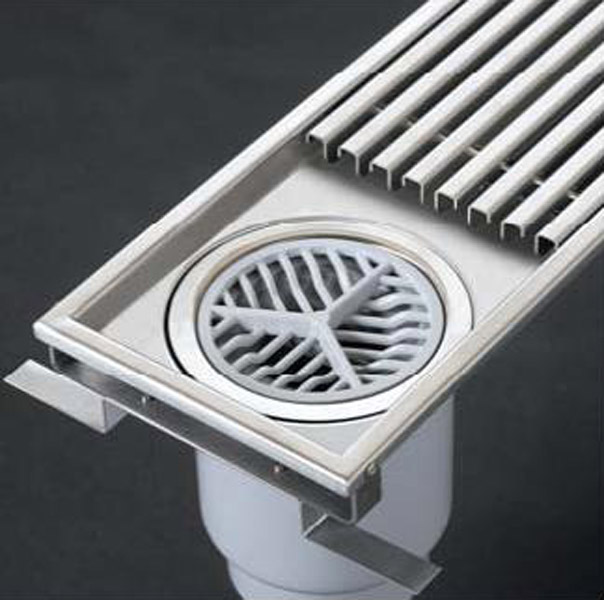 SUSグレーチングタイプ「HSAシリーズ」（非防水・防水）縦引き・横引きタイプ　150角・200角タイルに納まる。ステンレスグレーチングで衛生的。