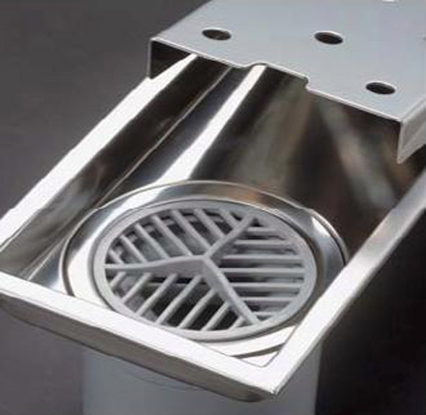 「HSUシリーズ」（非防水・防水）縦引き・横引きタイプ　150角・200角タイルに納まる。排水勾配付ユニット、∩字型上ふたで踏み外さない。