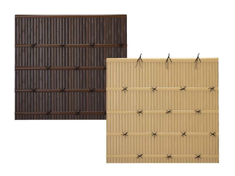 黄竹、燻竹、その他パネルの種類も豊富。