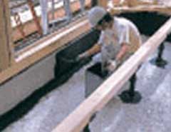 主要柱および基礎部分をチャコールペイントで覆うと、白蟻の被害を最小限にくい止める有効な手段となる。