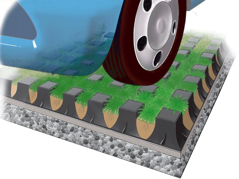 GTPパネルの柱部の高さを100mmとし、土壌の量と連続性を確保