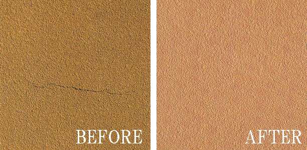 弾性が高いため塗壁のヘアラインクラックを埋めるなどの補修にも適している。