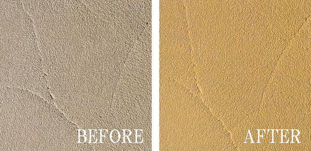 下地のテクスチャーをそのままに色を変えることができるのでリフォームに最適。