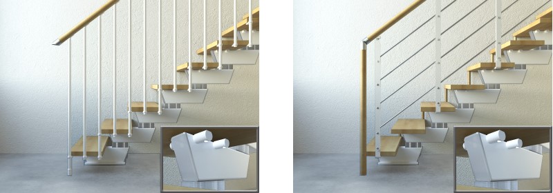 2種類の手摺モデルより選択可能