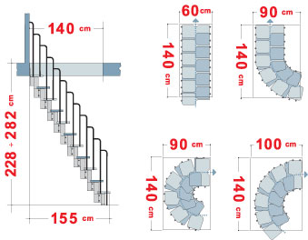 ・寸法・仕様 カリーナはさまざまな形状に設置可能 高さは2310～2800mmまで対応（オプションパーツ追加で最高3270mm）
＊高さ変更しています（2020年）