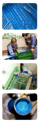 マルライナー工法による排水管再生工事の工程