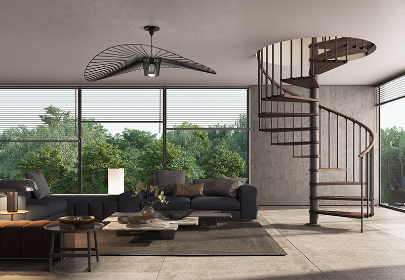 室内用螺旋階段「ホーラ」
豊富なカラー展開のインテリアらせん階段