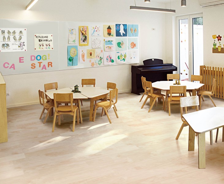 タフソフト　－4.5㎜発泡シート－
アンダーレイ無しで
Ｇ値100以下の衝撃吸収性がある
ノンワックス発泡床シート。
SIAA取得の抗ウイルス機能付き。