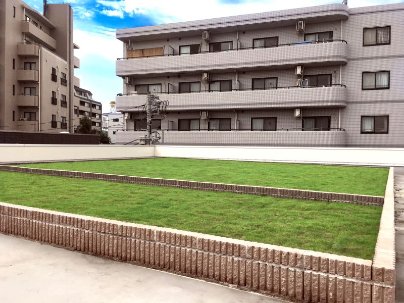 スクエアターフ洪水無用：芝生施工事例