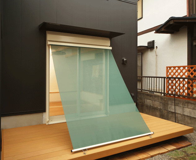 シャッター付け金具仕様例 デッキ固定施工例