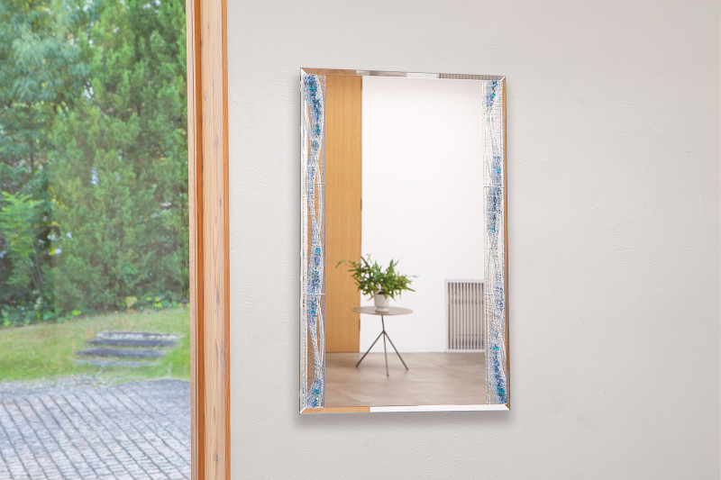 SD-205　\88,000
W400Ｘ600　吊り仕様
フィージングガラス（ブルー）/エッチングライン