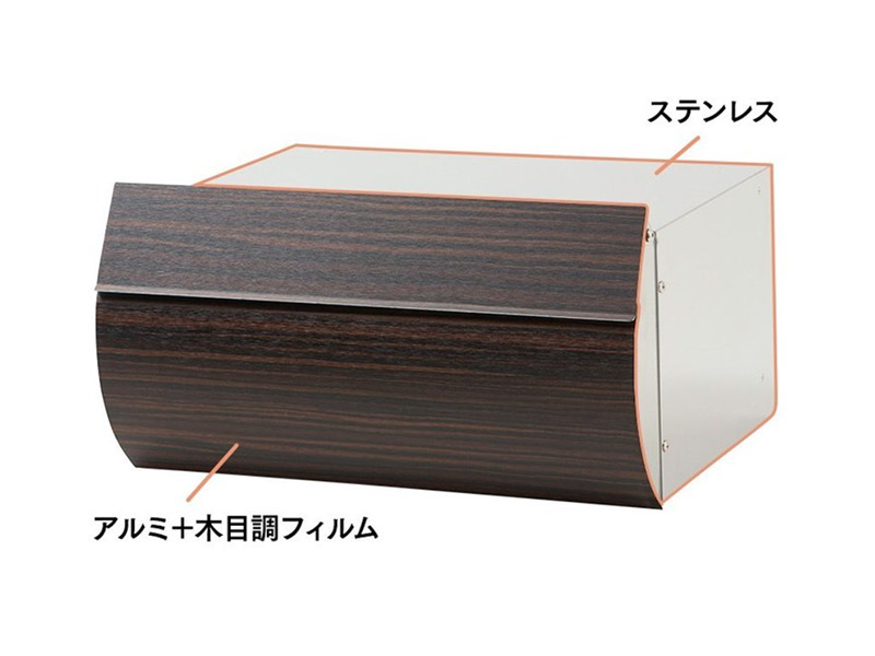 正面パネルはアルミ製、本体はステンレス製で錆びにくい。