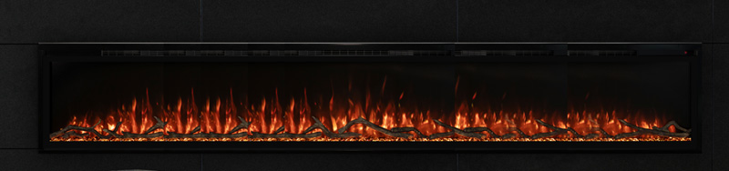 100インチビルトイン電気暖炉スペクトラムスリムライン