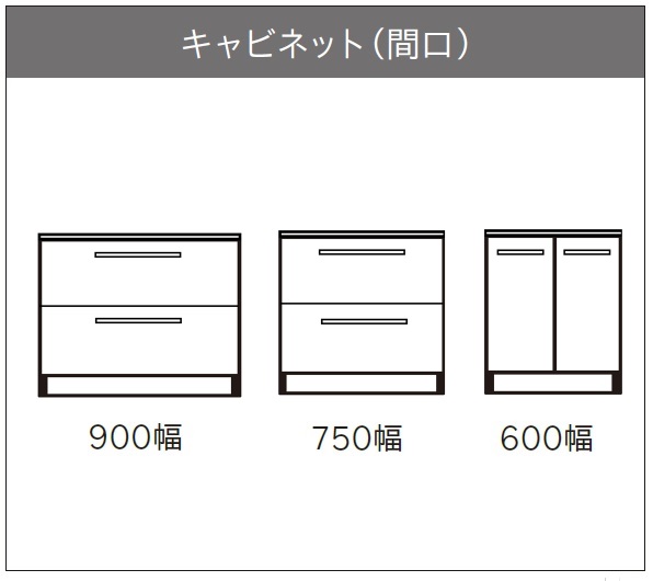間口は600mm/750mm/900mmの3タイプ