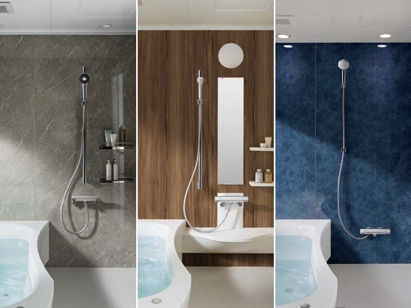 現代人の入浴スタイルから生まれた3タイプ。「シャワータイプ」「カウンタータイプ」「ミニマルタイプ」ライフスタイルに合わせたバスルーム選びを新提案。広々とした空間で、リビングのようなくつろぎ感を実現。